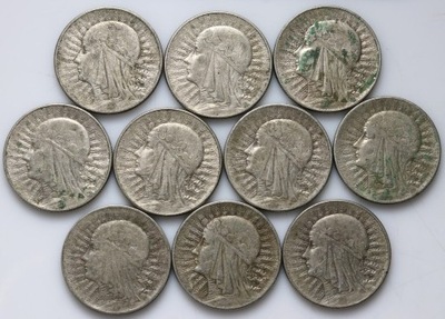 II RP, 10 x 5 złotych 1932-1934, Głowa kobiety
