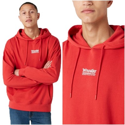 WRANGLER HOODIE MĘSKA BLUZA Z KAPTUREM LOGO M