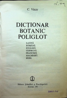 Dictionar Botanic Poliglot