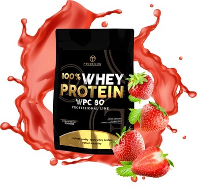 Whey Protein Białko 100% WPC80 2KG Truskawka PF Nutrition