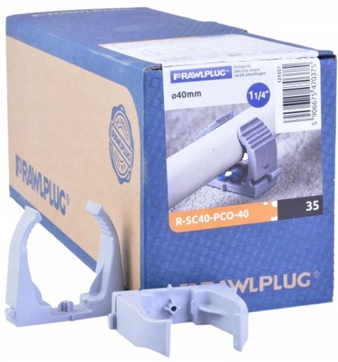 RAWPLUG UCHWYT OTWARTY U 40MM DO RUR SC40 35SZT