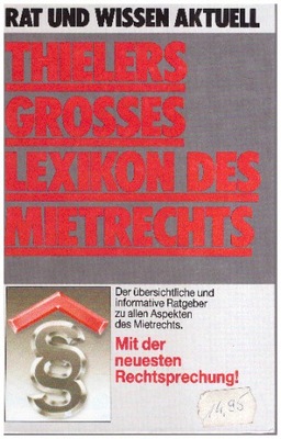 Thielers Grosses Lexikon Des Mietrechts Deutsch Język niemiecki