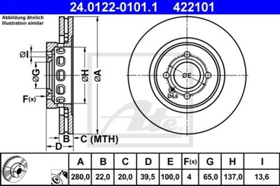 ATE 24.0122-0101.1 ДИСК ТОРМОЗНОЙ