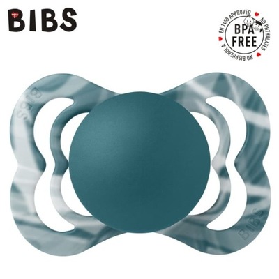 BIBS - Uspokajający smoczek kauczukowy Supreme (0-6m) - forest lake white..