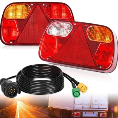Задні лампи led 12v до причепа набір 2 szt світло стоп поворотник фото №1