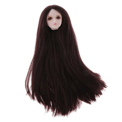 1/6 BJD Girl Doll Make Up Head with Hair Doll for