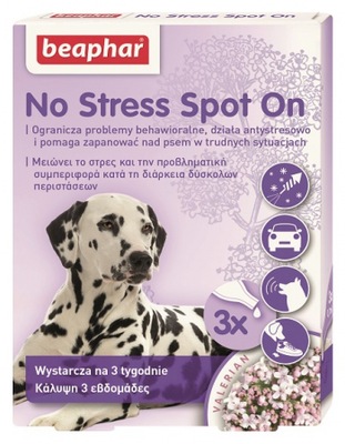 Beaphar No Stress Spot On krople dla psów uspokajające 3x0,7 ml