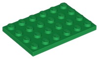 LEGO 3032 Płytka 4x6 Zielona Green 2 szt. NOWA