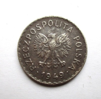 1 Złoty 1949 r. miedzionikiel