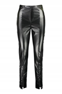 BOOHOO SKÓRZANE LEGGINSY Z ROZCIĘCIEM 38