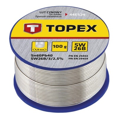 TOPEX Lut cynowy 60% Sn, drut 1.5 mm, 100 g