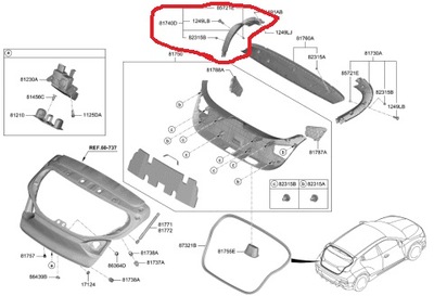 HYUNDAI IX20 FORRO TAPONES DE TAPA DE MALETERO DERECHA 81740-1K000EQ  