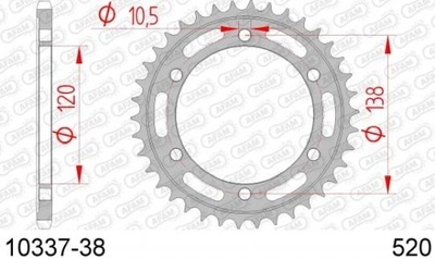 ЗУБЧАТКА NAPĘDZANA ЗАД MOTO СТАЛЬНОЙ ЧЕРНАЯ 10337-38