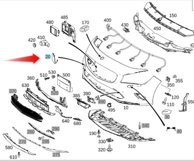 Заглушка фаркоп бампер перед mercedes cla c117 фото №1
