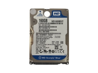 Dysk HDD 160GB 5400RPM SATAII WD1600BEVT WD