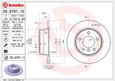 DISKU STABDŽIŲ BREMBO BRE 08.9787.11 