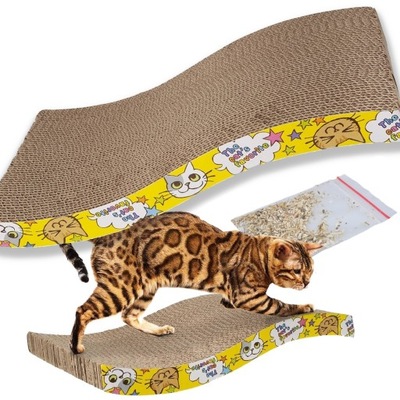 DRAPAK DLA KOTA KARTONOWY DUŻY POZIOMY LEGOWISKO LEŻAK FALA KOCIMIĘTKA