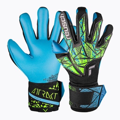 Rękawice bramkarskie Reusch Attrakt Aqua black/fluo lime/aqua 9,5