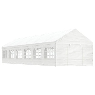 Namiot ogrodowy z dachem, biały, 13,38x4,08x3,22 m, polietylen