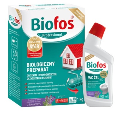 Biofos Professional Granulát do žúmp 1 kg + WC Gél BIO 500 ml