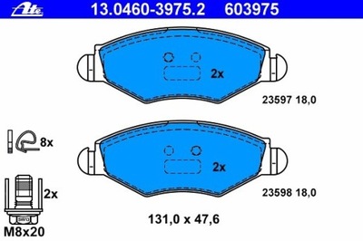 КОЛОДКИ ПЕРЕД PEUGEOT 206 1998-, 306 1993- 2001