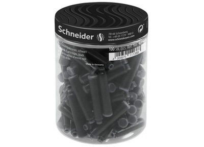 NABOJE STANDARDOWE CZARNE DO PIÓR OP.100 SZT SCHNEIDER