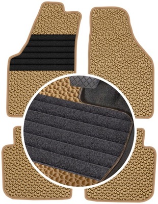 LANCIA MUSA MINIVAN 2004-2012 ALFOMBRILLAS GOMA PARA COCHE EVA COLOR BEIGE  