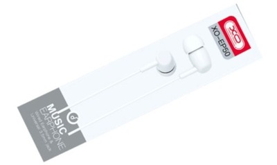 XO Słuchawki przewodowe jack 3,5mm dokanałowe białe na kablu uniwersalne