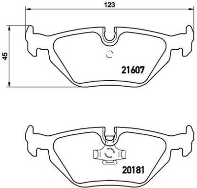 КОЛОДКИ ГАЛЬМІВНІ BMW 3 (E36)/COMPACT (E36); 17,3MM T ШТ BREMBO