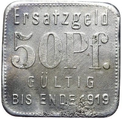 + Stettin Szczecin NOTGELD 50 Pfennig 1918 ŻELAZO