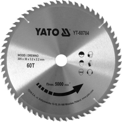 YATO ŠTÍT WIDIOWA NA STROM 305 x 30 mm 60T
