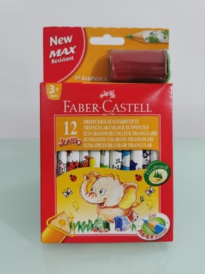 Kredki ołówkowe FABER CASTELL Jumbo Słonik 12 kolorów trójkątne