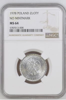 1 złoty 1978 BZM 1978 NGC MS 64