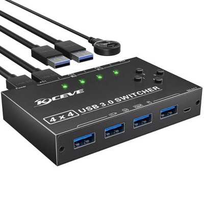 Przełącznik USB 3.0 4 PC, YOUTINGHDAV 4 w 4 out USB Switch 3.0 L373