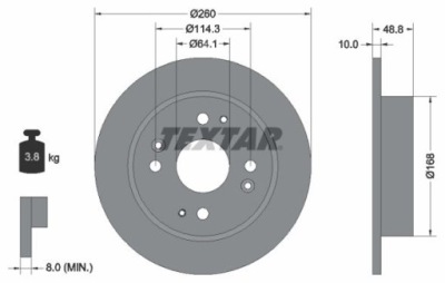 Textar 92081700 диск гальмівна фото №1