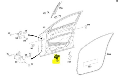 Оригінальна прокладка двері водія mercedes фото №1