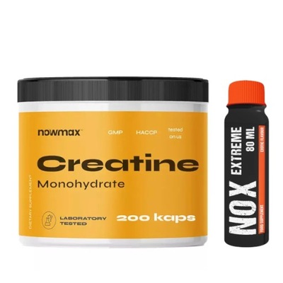 nowmax CREATINE KREATYNA MONOHYDRAT KAPSUŁKI 200k