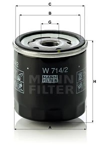 MANN-FILTER W 714/2 FILTRO ACEITES  