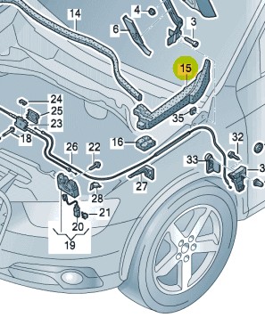 AUDI RSQ3 Q3 8U GARSO IZOLIACIJA GAUBTAS SPARNO DEŠINIOJI 8U0821170 