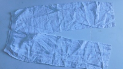 Spodnie lniane szerokie 40/42 L/XL białe
