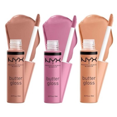 NYX Butter Gloss Błyszczyk do ust 3 szt. ZESTAW