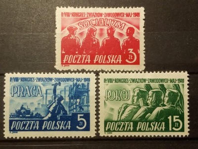 POLSKA Fi 492-494 * 1949 Kongres Związków Zawodowy