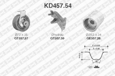 SNR KD457.54 SNR ENGRANAJE DE DISTRIBUCIÓN KPL. Z CORREA NTN INSIDE  