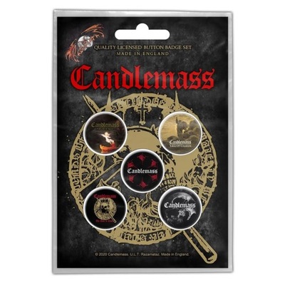 CANDLEMASS doom przypinka zestaw 5 przypinek folia