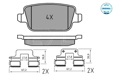 MEYLE ZAPATAS DE FRENADO PARTE TRASERA VOLVO S80 II LAND ROVER FREELANDER 2  