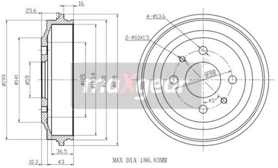 Bęben hamulcowy MAXGEAR 19-0832