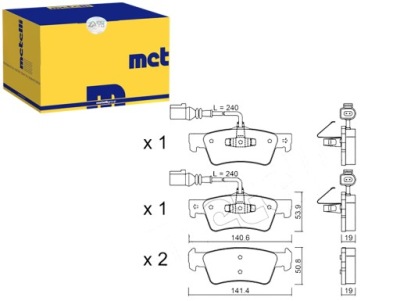 Тормозные колодки тормозные vw touareg 02- задний датчик metelli фото №1