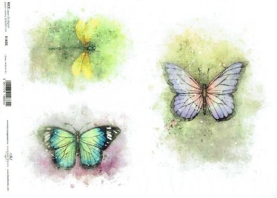 Papier ryżowy A4 ITD Motyle motylki motyl ważka