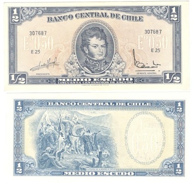 Chile 1/2 escudo Bernard O’Higgins 1962 P-134 UNC