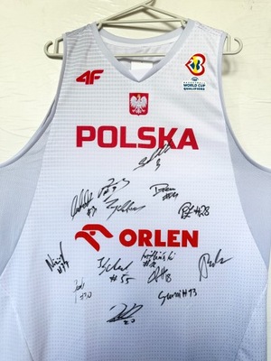 Koszulka z autografami Reprezentacji Polski Koszykarzy